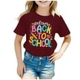 thumbnail image 1 of Icvfdpl T-Shirts Filles Rentrée Scolaire, T-Shirt Graphique à Manches Courtes Col Rond Garçons Confortables pour Usage Quotidien 8-9 Ans, 1 of 4