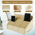 thumbnail image 3 of EIGTHTAIL 48-Grid Wooden Cell Phone Holder Desktop Organizer Storage Box for Classroom Office (48-Grid), 3 of 10