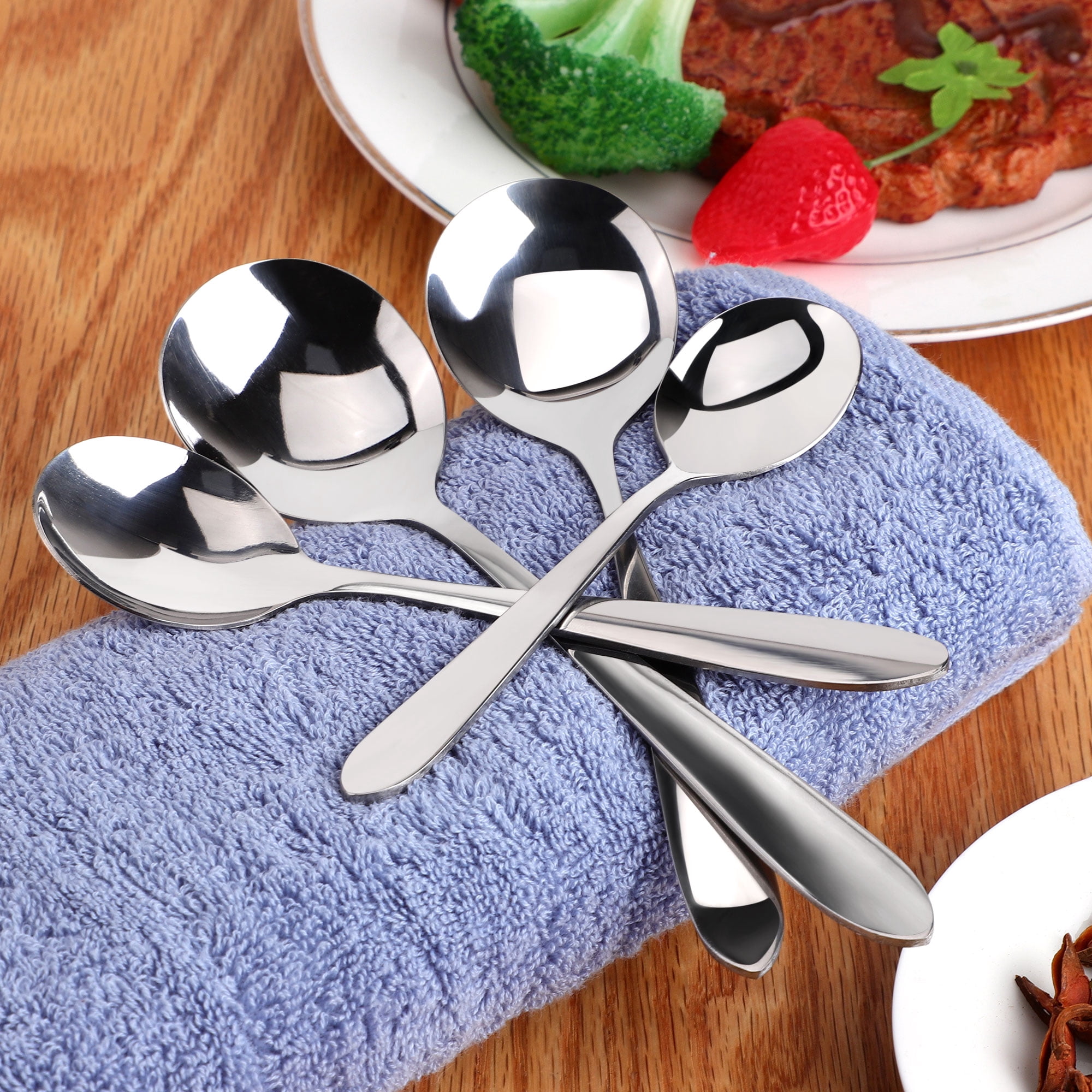 Unique Bargains Stainless Steel Spoons 4 in 1 Kitchenware for Cooking