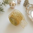 thumbnail image 3 of Glitter Ribbon Mesh Ribbon,Gold Organza Wired Ribbon, Sequins Decorative Ribbon for Gift Wrapping,Christmas Tree Decoration,Wreaths, Bow, 3 of 4