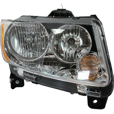 Headlight For 2011-2013 Jeep Compass Sport Utility Right Clear Lens With Bulb