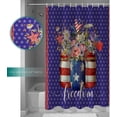 thumbnail image 6 of 4th of July Floral Vase Shower Curtain, Blue Red Shower Curtain Set with Hooks, Spring Summer Waterproof Fabric Shower Curtains for Bathroom Decor, 72x72 Inch Bath Curtain, 6 of 6