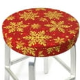 thumbnail image 6 of Cauagu Christmas With Gold Snowflakes Print Round Stool Covers,Seat Cushion for Round Bar Stool Chair Seat Cover for Bar Round Chair Fits for 12/13/14in Bar Stool Cushion, 6 of 7