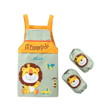 

Sleeveless Kitchen Children Apron Front Pocket Bib For Painting With Sleevelet