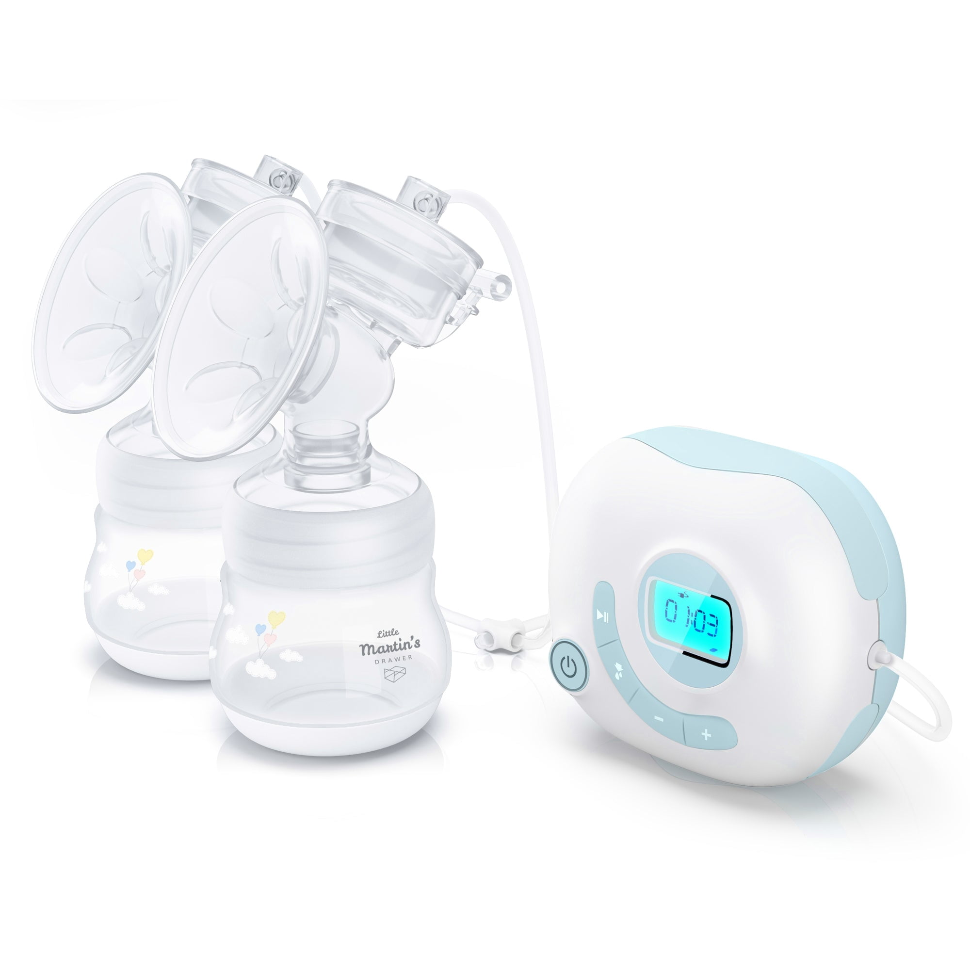 Little Martin's Drawer Rechargeable Double Electric Breast Pump, Bpa-Free, Wireless, Dual Mode, Great for Travel - Blue
