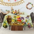 LUSHVIDA Easter Rectangle Tablecloth60x84 inches Easter Spring Flower