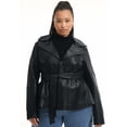 thumbnail image 4 of June & Vie Women's Plus Size High-Low Belted Leather Jacket, 4 of 6