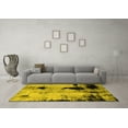 thumbnail image 3 of Ahgly Company Indoor Round Abstract Yellow Modern Area Rugs, 6' Round, 3 of 4
