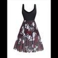 thumbnail image 4 of Vestidos Casuales de Verano y Otoño para Mujer, Vestido Gótico Sin Mangas con Escote en V, Vestido Cruzado Fluido de Corte A. Negro XXL, 4 of 9