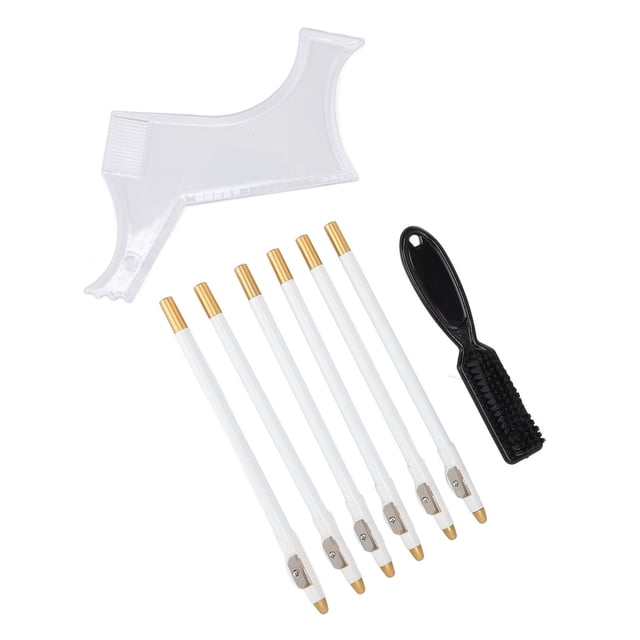 Beard Shaping Tool, Safe Lightweight Barber Pencils Set with Ruler Brush for Men
