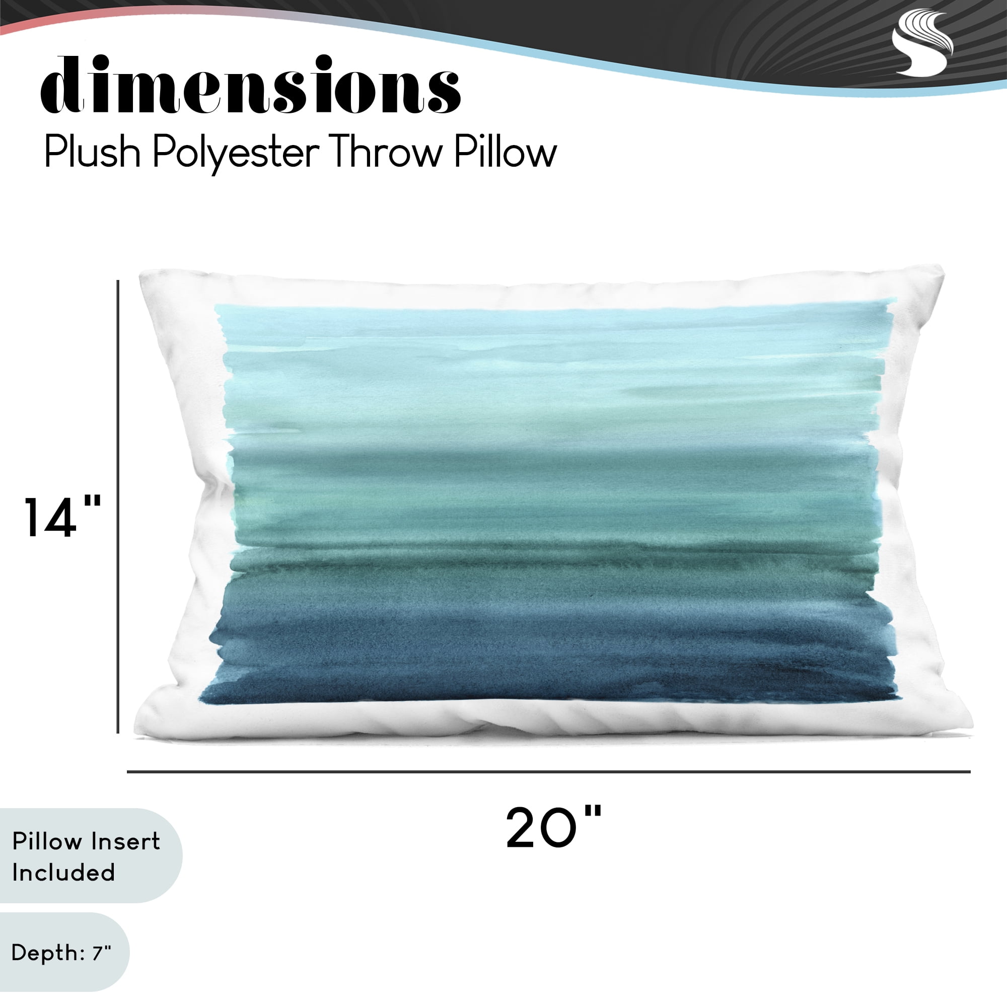 Stupell Industries Ombre Teal Gradient Decorative Printed Throw Pillow, design by Allie Corbin, 14 x 7 x 20