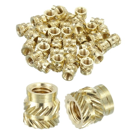 

Knurled Insert Nuts 50 Pack M5 x 8mm L x 8mm OD Brass Heat Set Insert Nuts