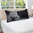 thumbnail image 5 of Blue Eyed Leopard Plush Pillow Case, Zippered Bed Pillow Pillowcases, Super Soft and Cozy Pillowcase Covers for Sleep Decor Giftsation - King Size 20x40in, 5 of 7