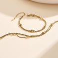 thumbnail image 4 of Flydeer Bracelets for Women Double Layer Circle Chain Bracelet Stainless Steel Yellow Valentine's Day Jewelry Gift for Women, 4 of 7