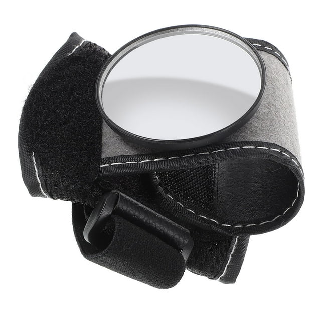 unbranded Rearview Function 1Pack Black Nylon Bike Mirror Wrist Strap for Cyclists with Convex Shape