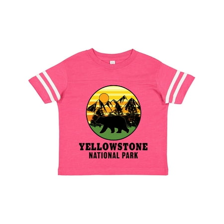

Inktastic Yellowstone National Park with Bear Mountains and Trees Cricle Gift Toddler Boy or Toddler Girl T-Shirt