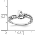 thumbnail image 2 of 925 Sterling Silver Diamond Heart Ring Love, 2 of 6