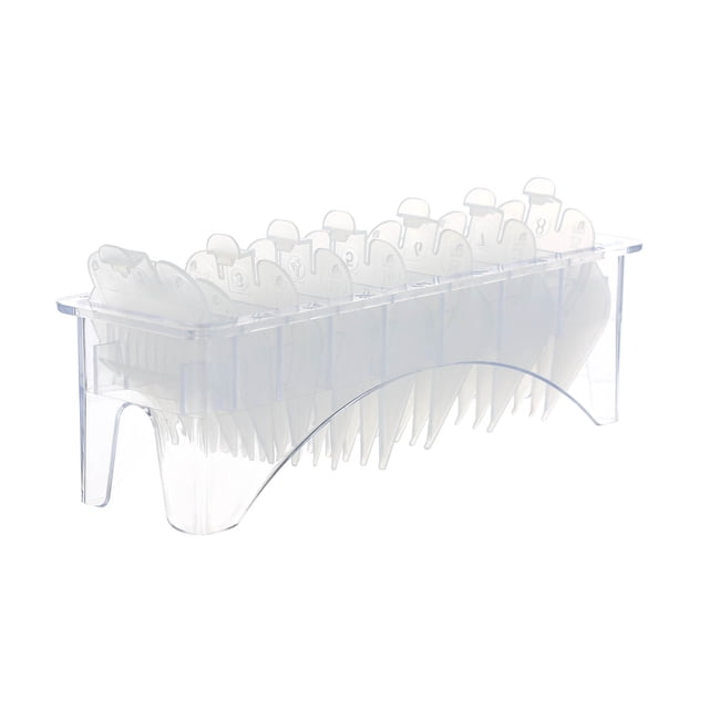 Juego de 8 Peines Guía Transparentes para Cortadoras Wahl, Accesorios Duraderos y Fáciles de Usar, Ideal para Peluquería y Uso en Casa, Seguros y Cómodos con Dientes Redondeados.