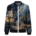 thumbnail image 3 of Womens Casual Jackets Zip Up Jacket Floral Print Coat Stand Collar Short Sports Zipper Outwear Womens Casual Hooded Jacket Light Jacket for Women Fashion Women Outfits Big Shoulder Jacket Casual, 3 of 4