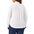 thumbnail image 4 of DARING DIVA Women's Plus Work Office Button Down Shirt Ruffle Stand Collar 2X White, 4 of 7