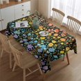 thumbnail image 2 of Rectangle Boho Style Waterproof Tablecloth 60×84 Inch, Bohemian Colorful Floral Reusable Indoor/Outdoor Durable Table Cover for Party Kitchen Dinner Room Decor, 2 of 5