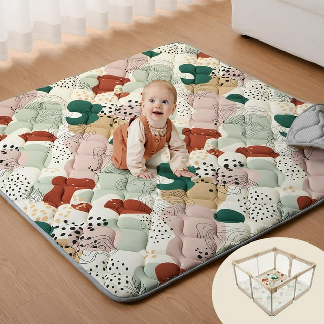 Alfombrilla de juego para bebés Blissful Diary Abstract Grove, 125 x 125 cm