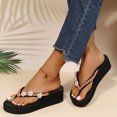 thumbnail image 5 of ZTTD Ladies Fashion Summer Flip Flops Casual Rhinestone Flowers Thick Sole Sandals Orange, 5 of 8