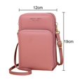 thumbnail image 2 of Bolsos cruzados pequeños para mujer Monederos de cuero para teléfono móvil con cremallera, 2 of 5