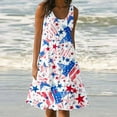 thumbnail image 2 of Summer Savings Clearance! Edvintorg 4Th Of July Sundresses For Women Fashion Holiday Summer Casual Printing Sleeveless Party Beach Loose Dress Women's Clothing, 2 of 5