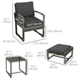 thumbnail image 3 of Outsunny Ensemble de Conversation en Osier d'Extérieur avec Chaise, Tabouret, Table, Coussin, 3 of 10