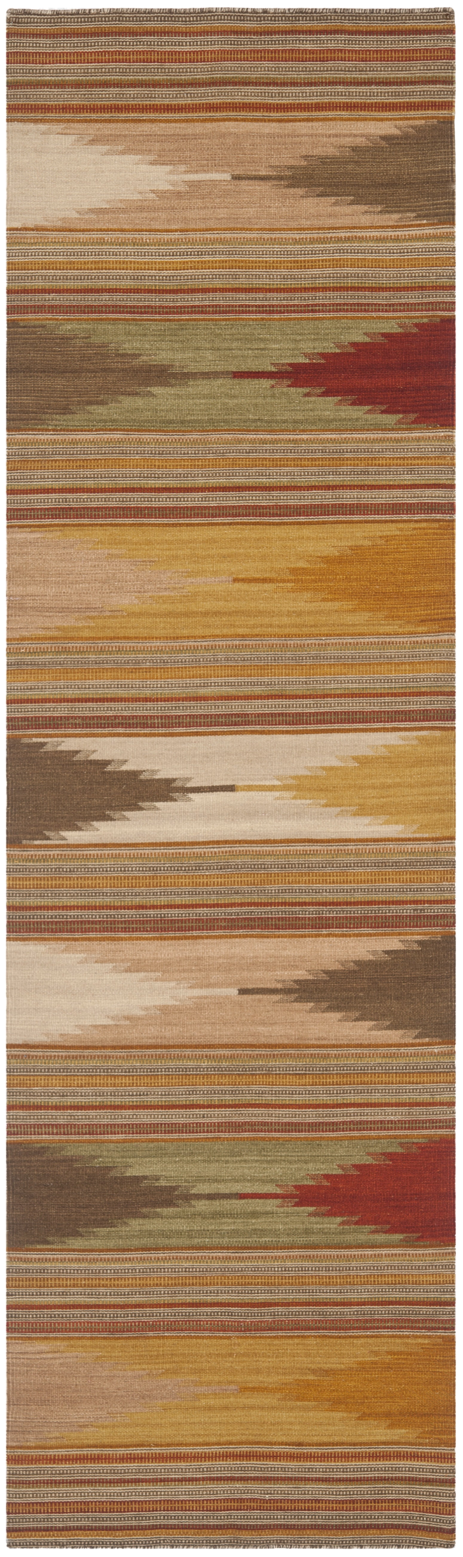 SAFAVIEH Kilim Damri Southwestern Wool Runner Rug, Natural/Multi, 2'3" x 14'