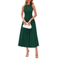 thumbnail image 1 of Vestido PRETTYGARDEN 2025 Midi Plisado sin Mangas Verde Oscuro M, 1 of 8