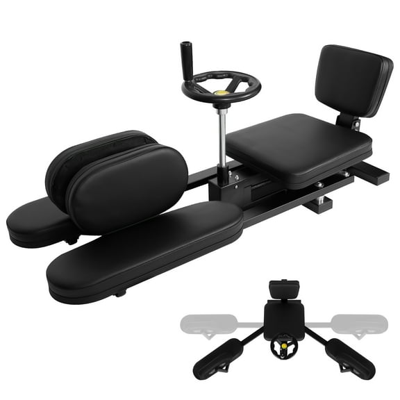 38.5x16.5x15 Inch Black Split Adjustable Leg Stretcher Machine, 400 LBS Heavy Duty Metal Split Machine Training Equipment, Silent Wheels for Fitness