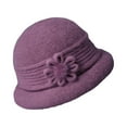 thumbnail image 2 of Womens Cloche Hat, Winter Knit 1920 Vintage Beanie Cap Bowler Church Bucket Dress Felt for Women Ladies Seniors, 2 of 3