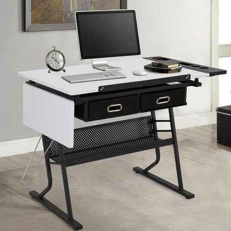 drafting drawers gymax adjustable leaf desk drop station craft drawing table
