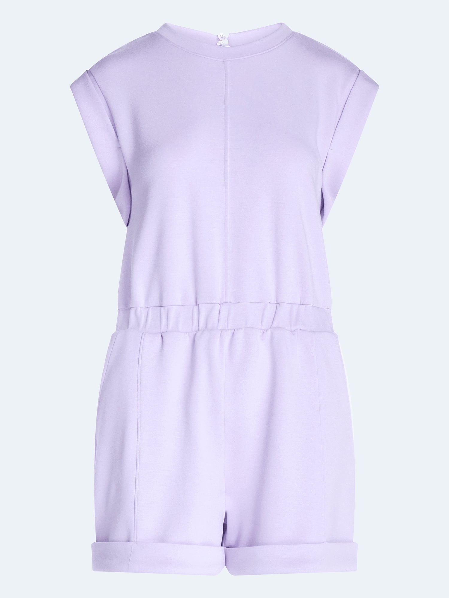 Scoop Women's and Women's Plus Scubaknit Crewneck Romper, Sizes XS-4X