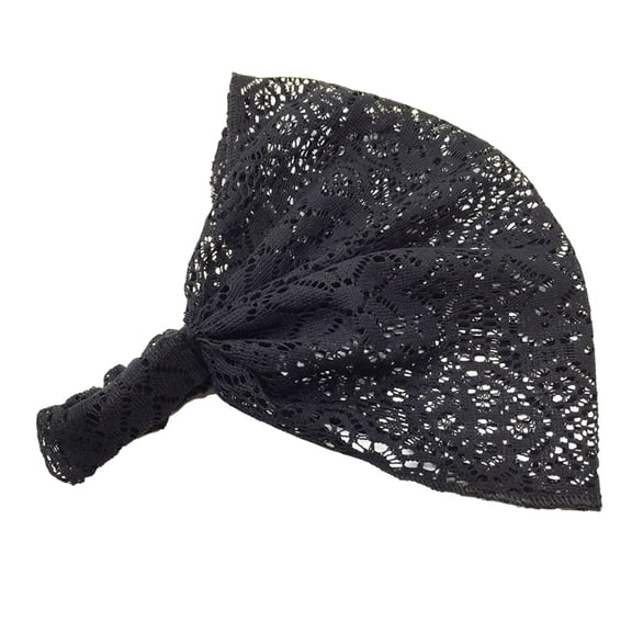 LULULION Ladies Black Lace Headband Sweat Absorption Wrinkle Free Design
