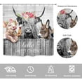 thumbnail image 4 of Farm Cow Shower Curtain 60Wx72H Inch Funny Vintage Bull Cattles Western Animal Rustic Wooden Shower Curtain Bathroom Set Country Nature Waterproof Bath Decoration Accessories Home Decor, 4 of 6