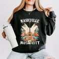 thumbnail image 2 of Nashville Music City Guitar Grunge - Womens Lightweight Garment Dyed Sweatshirt, 2 of 7