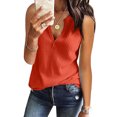 thumbnail image 2 of Timegard Tops for Women Notched V Neck Drop Shoulder Short Sleeve Solid Color Casual Shirts Fashion, 2 of 5