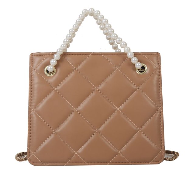 Bolso Bolso de mujer PU perla elegante casual femenino embrague bandolera (caqui) Likrtyny Para Estrenar