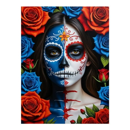 Diamond Art Kits for Adults - 5d Colorful Floral Face Paint Art Diamond Painting for Adults Diamond Painting Kits for Adults Diamond Art for Adults Beginners for Home Wall Decor