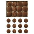 thumbnail image 3 of Christmas Tree Ornaments Velvet Balls - Pack of 12pcs Shatterproof Xmas Bulbs Decorations Set - Multicolor Red Brown Neutral, 60mm 2.4 inch,Brown, 3 of 9
