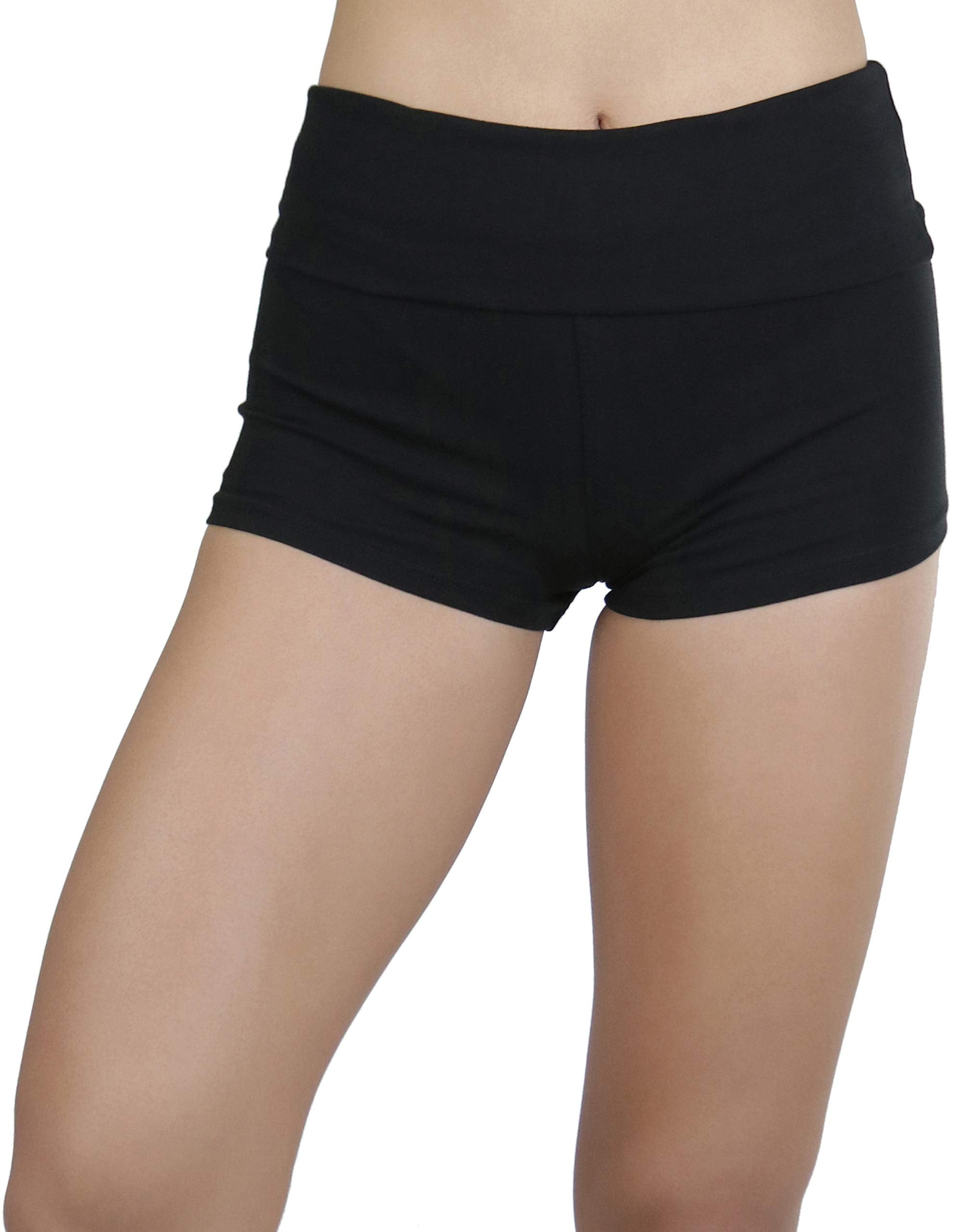 ToBeInStyle Women's Wide Waistband Rollover Yoga Shorts - True