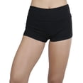 thumbnail image 4 of ToBeInStyle Women's Wide Waistband Rollover Yoga Shorts - Black - L, 4 of 4