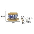 thumbnail image 2 of White Blue Koi Fish 28Oz Donburi Ramen Bowl With Lid Trivet Spoon Chopsticks Set, 2 of 9