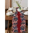 thumbnail image 4 of Independence Day Table Runner Cotton Linen 60 Inch Holiday Dresser Scarves, Red Patriotic America Flag Flowers Tablerunner for Kitchen Coffee Dining Bedroom Living Room Dinner Scarf Décor 13''x60'', 4 of 9