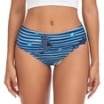 thumbnail image 1 of Fotbe Sharks on White Blue Striped Calzones Estampados para Mujer – Ropa Interior de Algodón, Cómoda, Suave y Elástica-XX-Large, 1 of 6