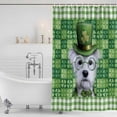 thumbnail image 3 of St. Patrick's Day Shower Curtain, Waterproof Shower Curtains for Bathroom, Spring Lucky Shamrock Cute Puppy Green Plaid Washable Fabric Bathtub Curtain Set Bath Decor with 12 Hooks Extra Long 72"x96", 3 of 8