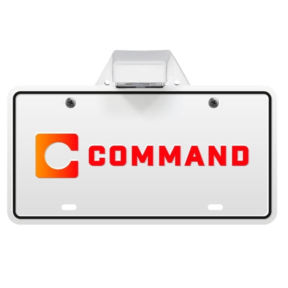 Command Electronics 12V LED License Plate Light with Mounting Bracket - Modern OEM RV Truck & Trailer Surface Mount Light - CSA Certified - Hardware & Connectors Included | Clear Lens – White Frame